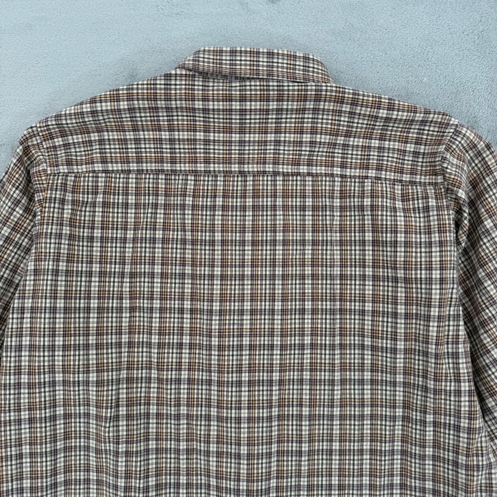 Vintage Abercrombie & Fitch Brown Plaid Cotton Button Down Shirt Womens Size L - Picture 9 of 14